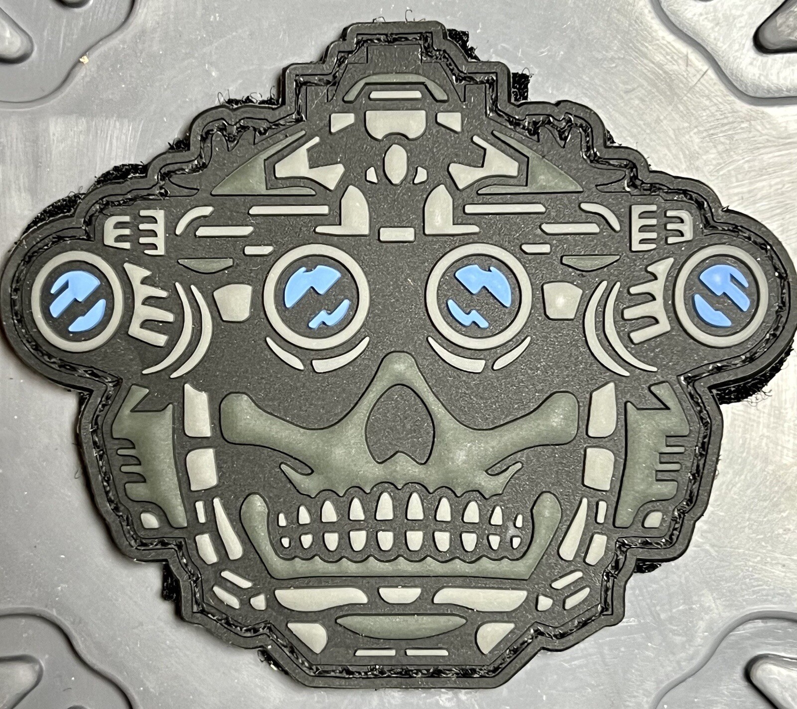 GPNVG Quad Nods Sugar Skull Patch Black & Blue Variant