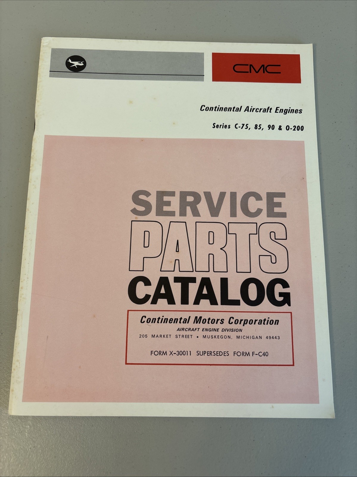 CMC Continental Series C-75, 85, 90, and O-200 Service Parts Catalog