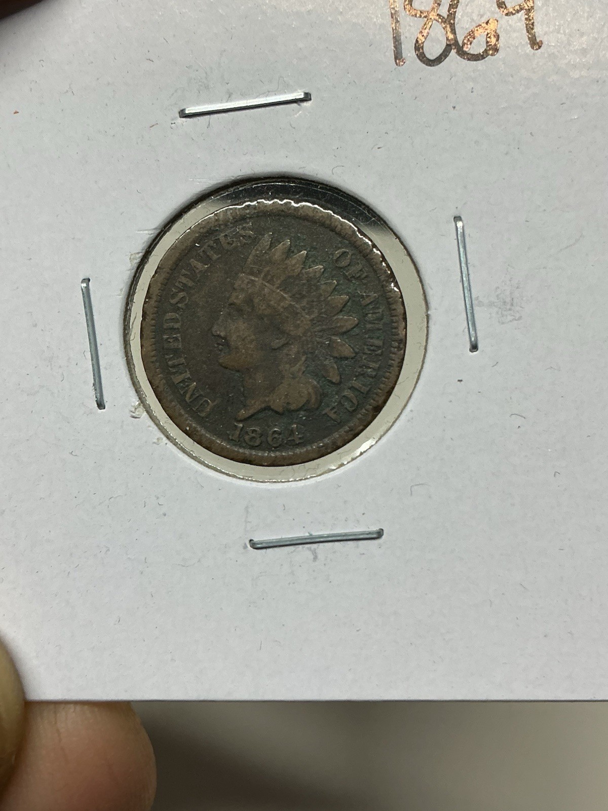 1864 Indian Head Cent Penny - Bronze Philadelphia Mint - KK638