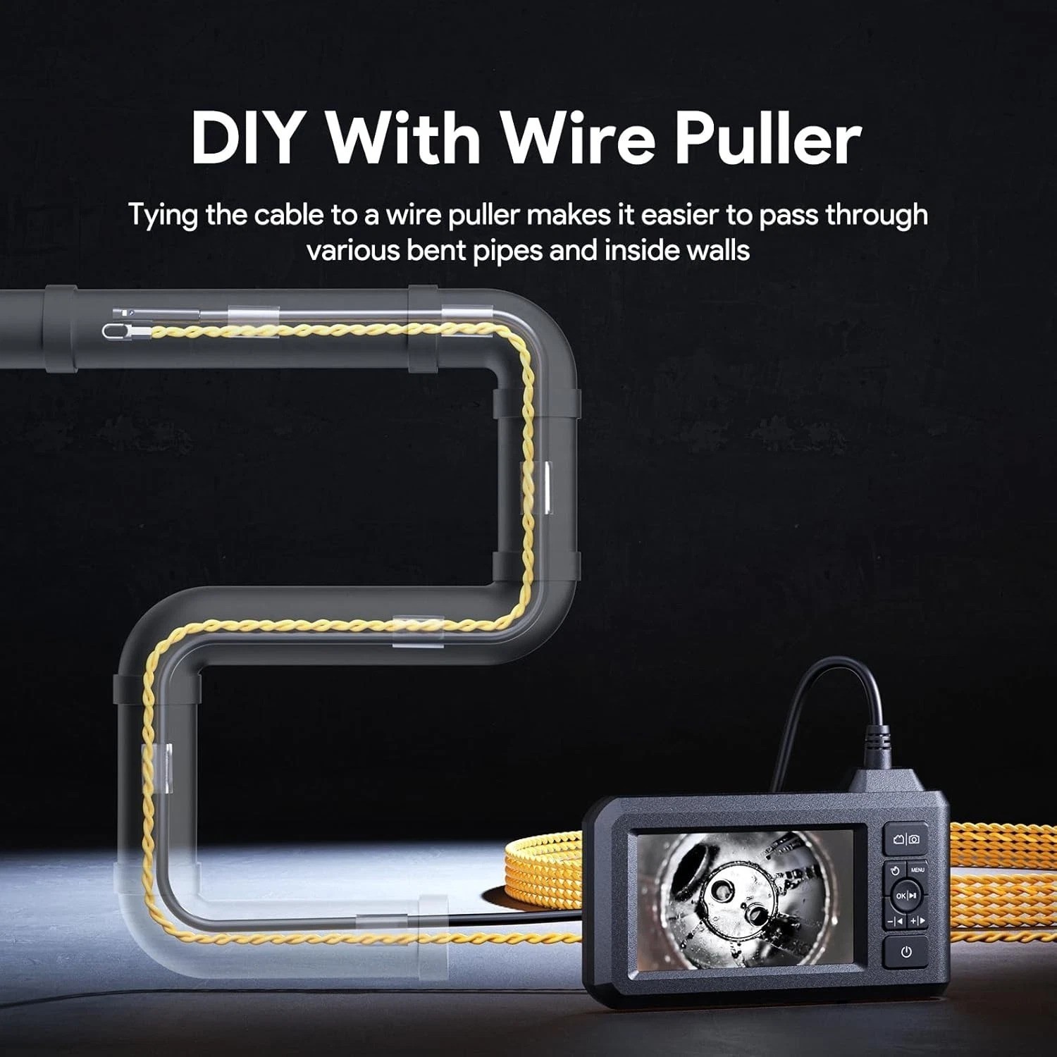 Dual Lens Borescope Camera with Light | Waterproof
