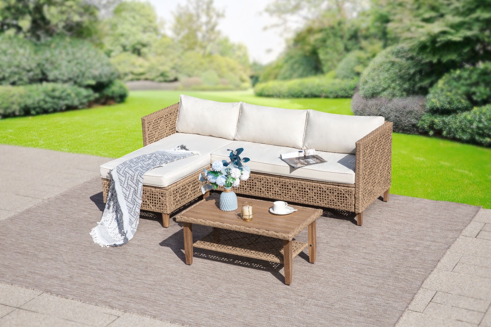 Rattan Furniture Outdoor Furniture Patio Conversation Set Outdoor Wicker Sofa