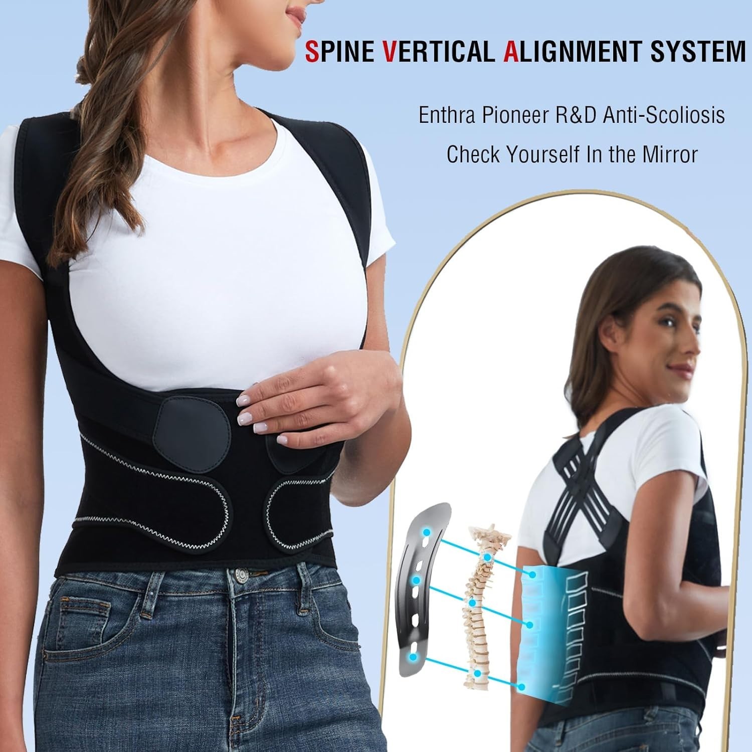 Back Brace Posture Corrector for Women and Men with Spine Vertical Alignment ...