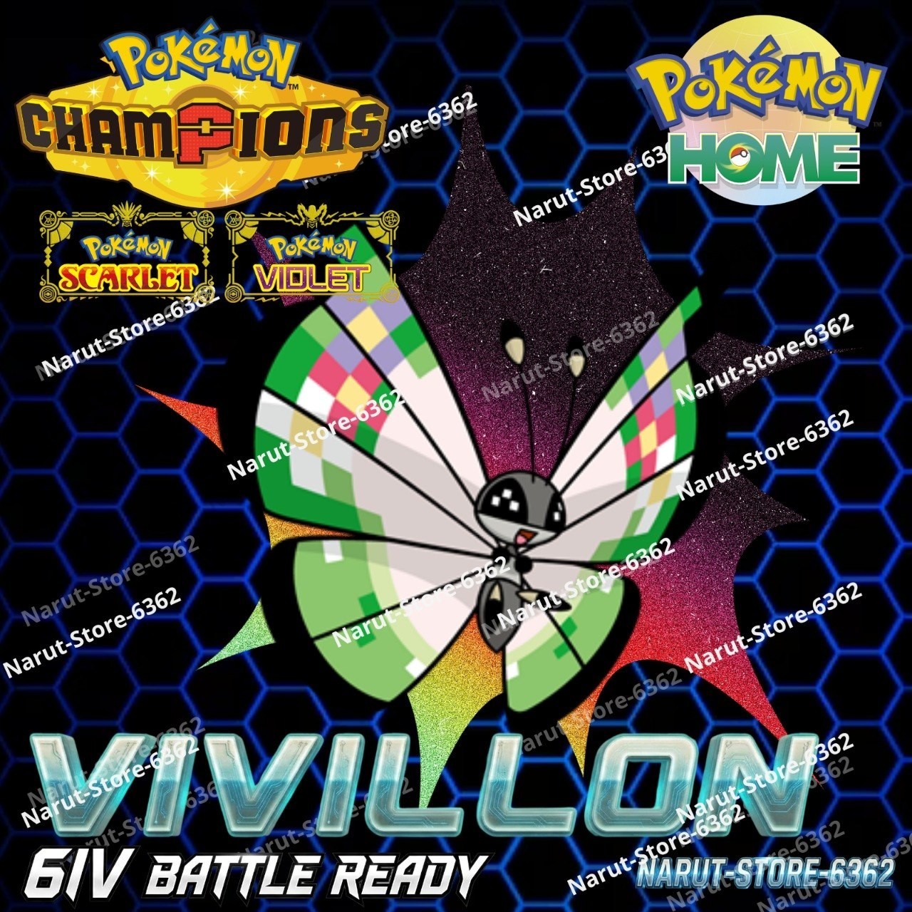VIVILLON 🔥6IV SHINY POKEMON HOME🔥Pokemon CHAMPIONS