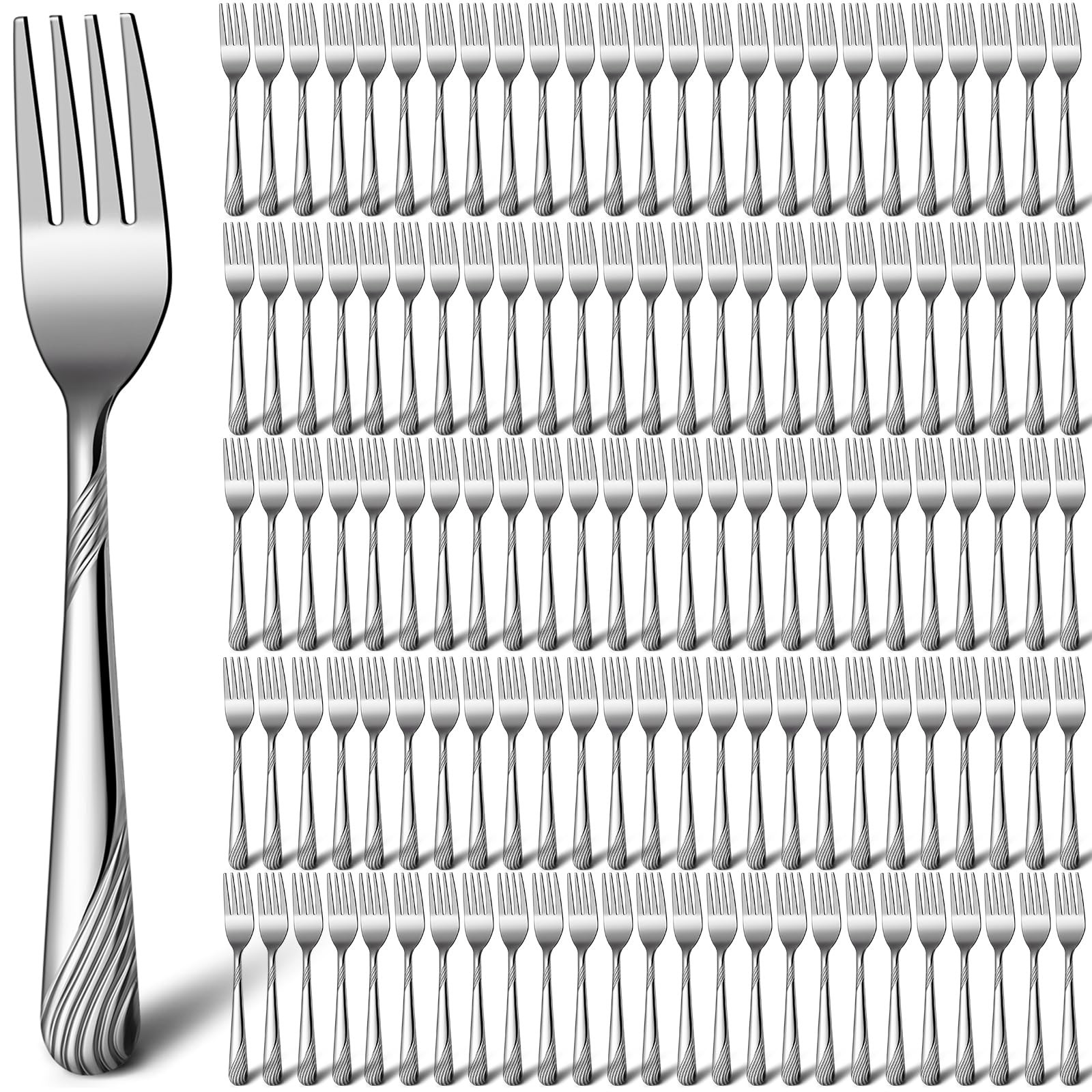 Bokon 120 Pieces Dinner Forks Bulk Set 6.9 Inches Stainless Steel Silverware Dur