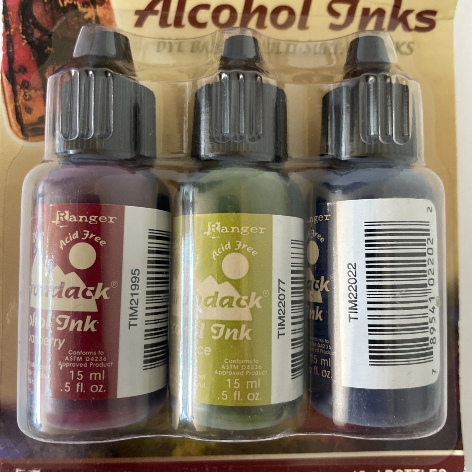 Ranger Adirondack Alcohol Ink .5oz, 3 Pack