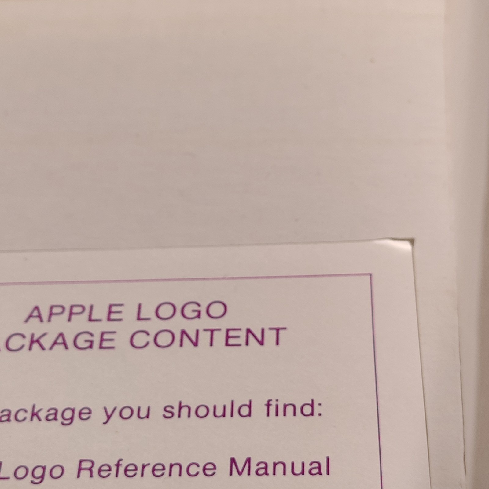 1982 Apple II Logo Software (Logo Computer Systems Inc) BOX ONLY - BOX ONLY
