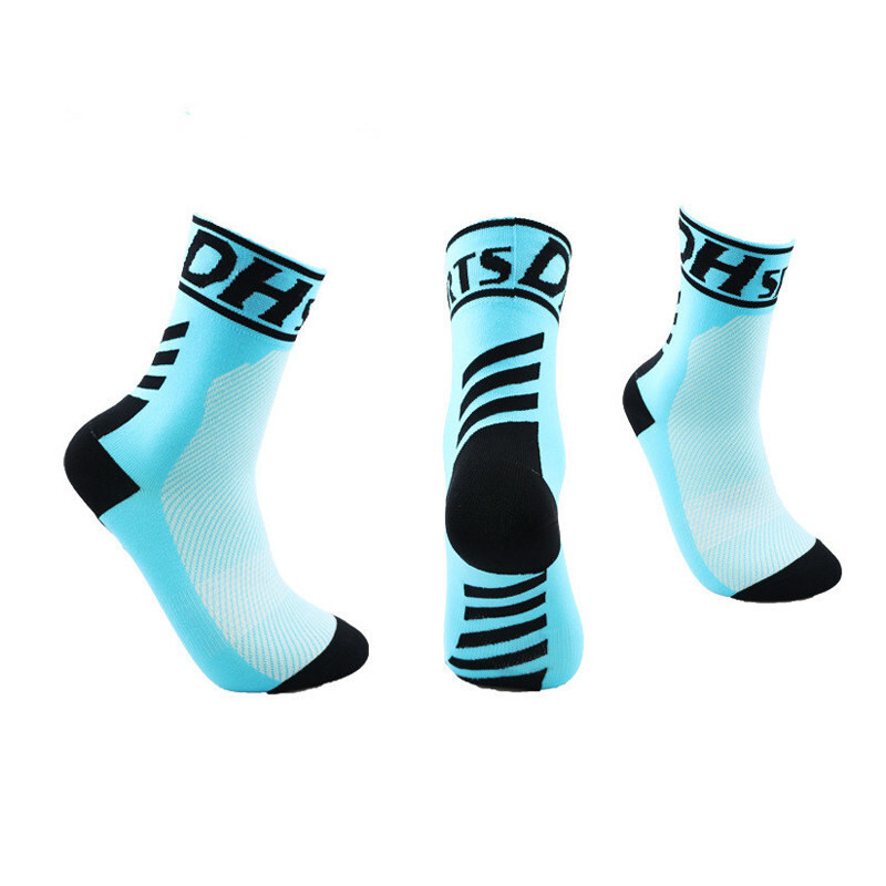Pro Mens Womens Cycling Sports Ankle Socks XC Road Riding Bicycle MTB Socks Blue