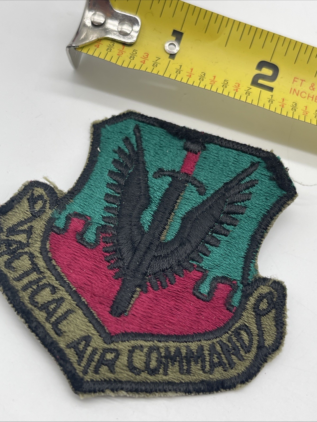 U.S. Military USAF Tactical Air Command Patch Insignia ERROR White Back Cut OD