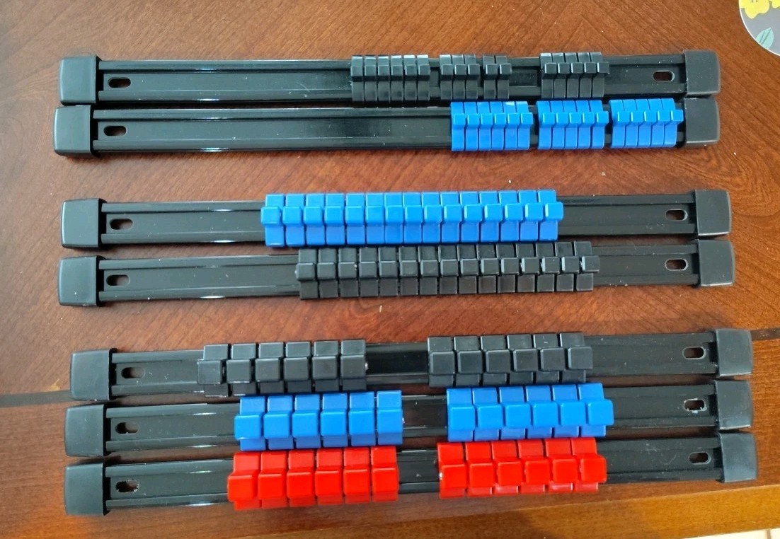 7 PC ABS Socket Organizer Portable Socket Rail Holder for Toolbox 1/4" 3/8" 1/2"