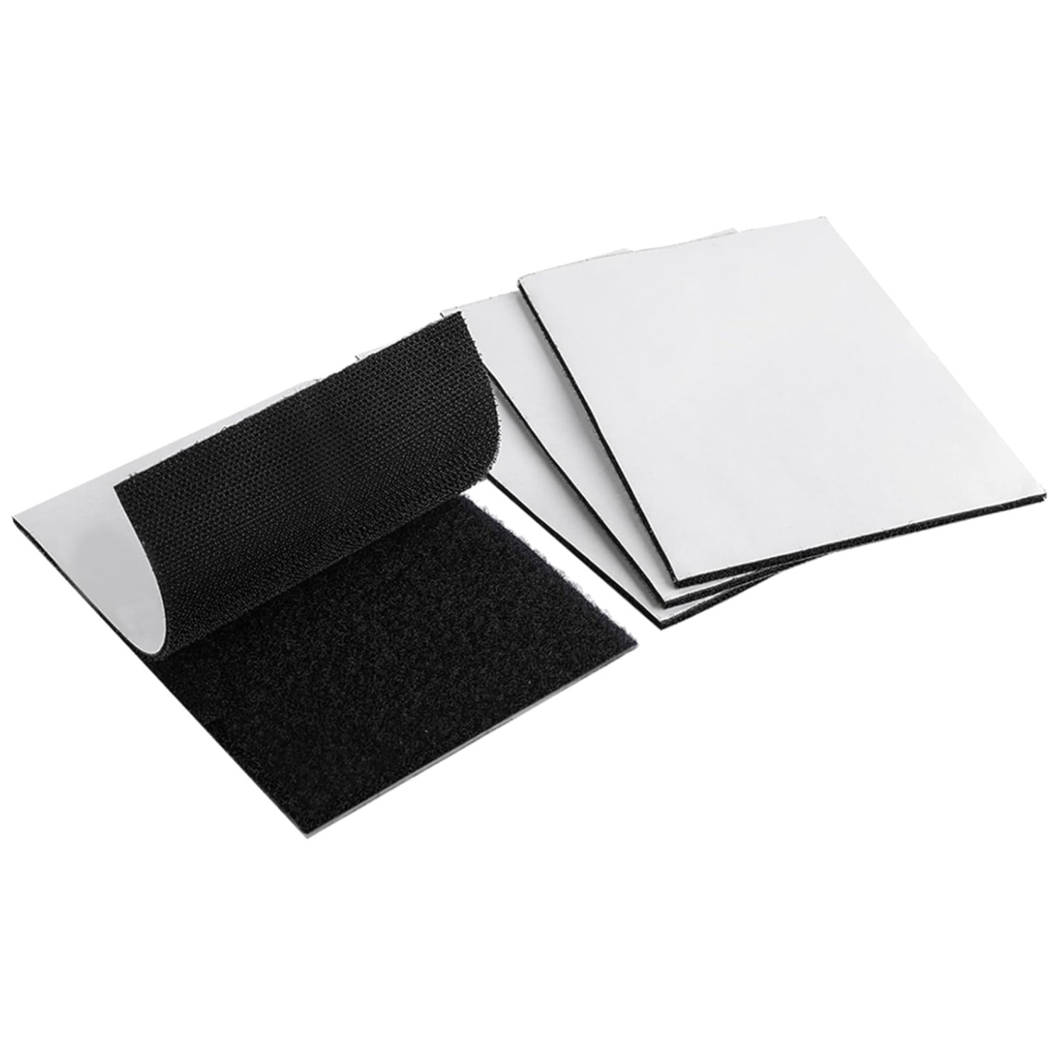 4x6 Inch Heavy-Duty Hook and Loop Tape - 4 Sets, No Holes, Black Fasteners