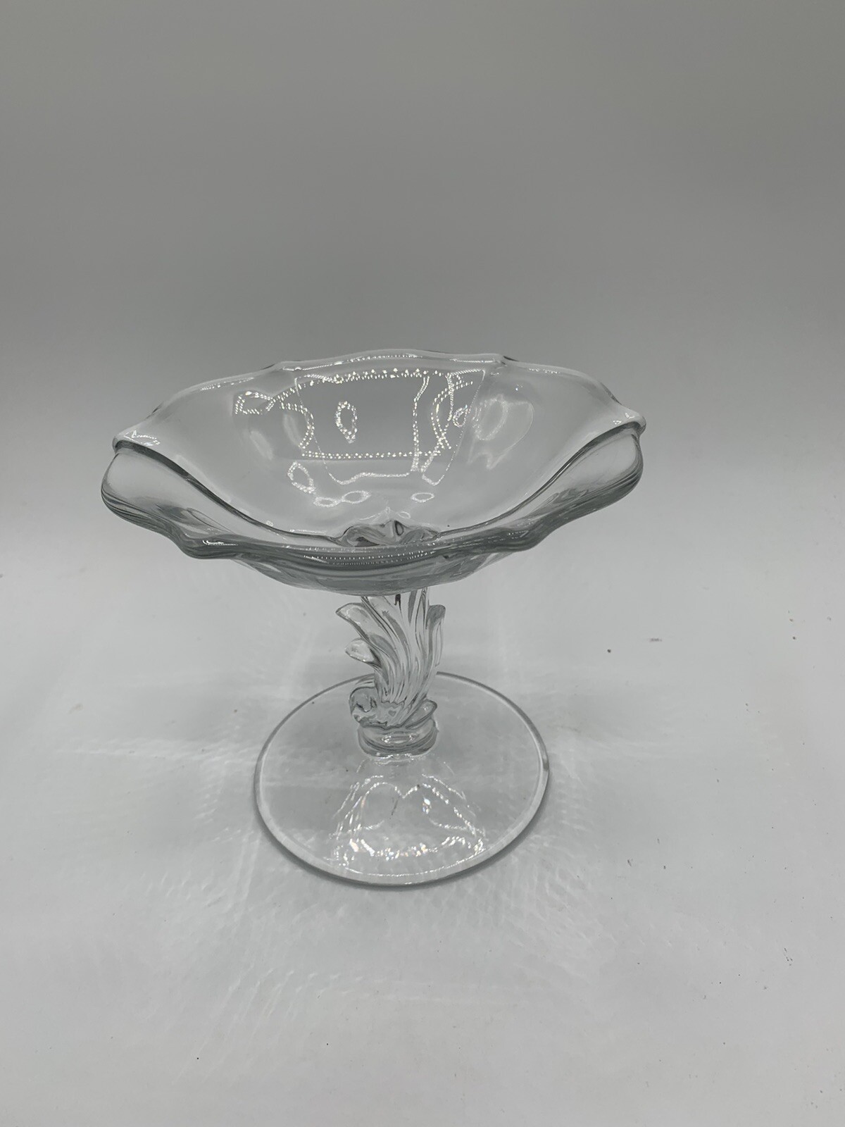 Fostoria Baroque Clear Compote 4 3/4" Candy Dish Elegant Glass