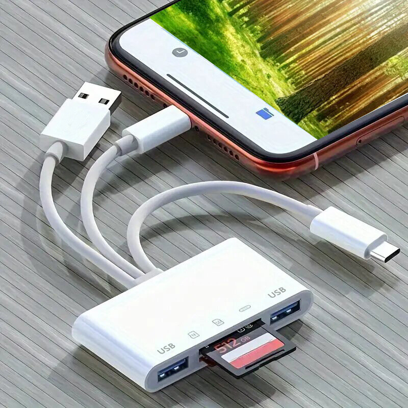 5-in-1 Memory Card Reader, USB OTG Adapter & SD Card Reader for iPhone/Android