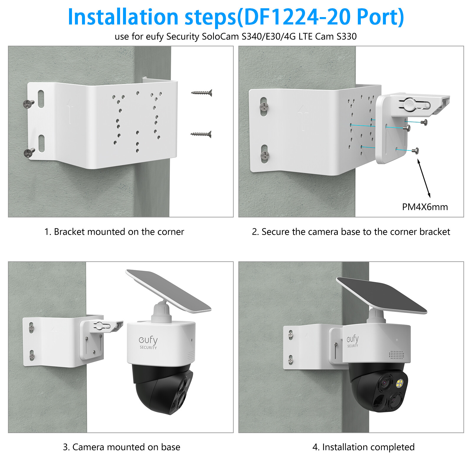90° Corner bracket for eufy Security SoloCam (S340, E30,S330,E330)