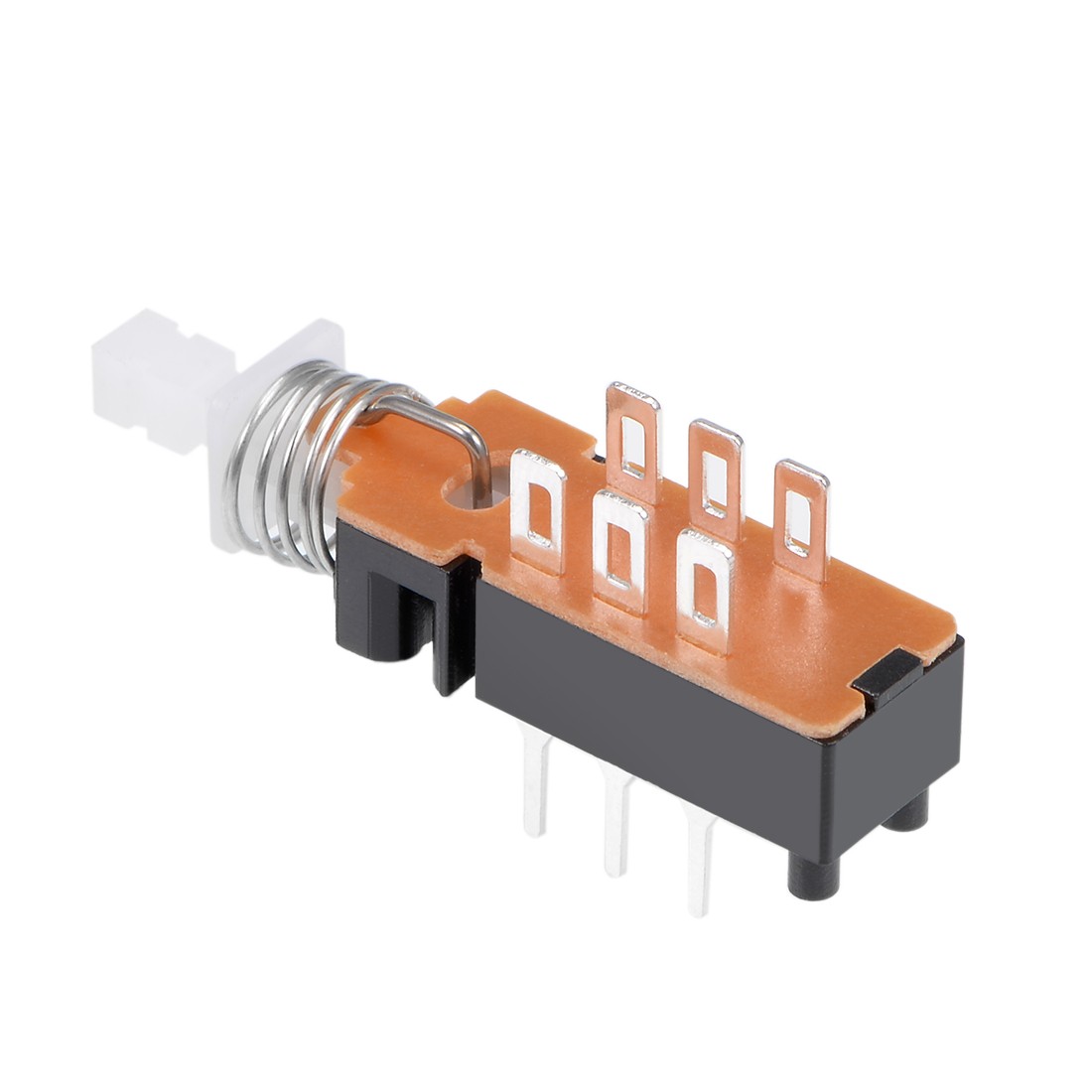 2Pcs DPDT 6 Pin 1 Position Self-Locking Push Button Switch Straight Through Hole