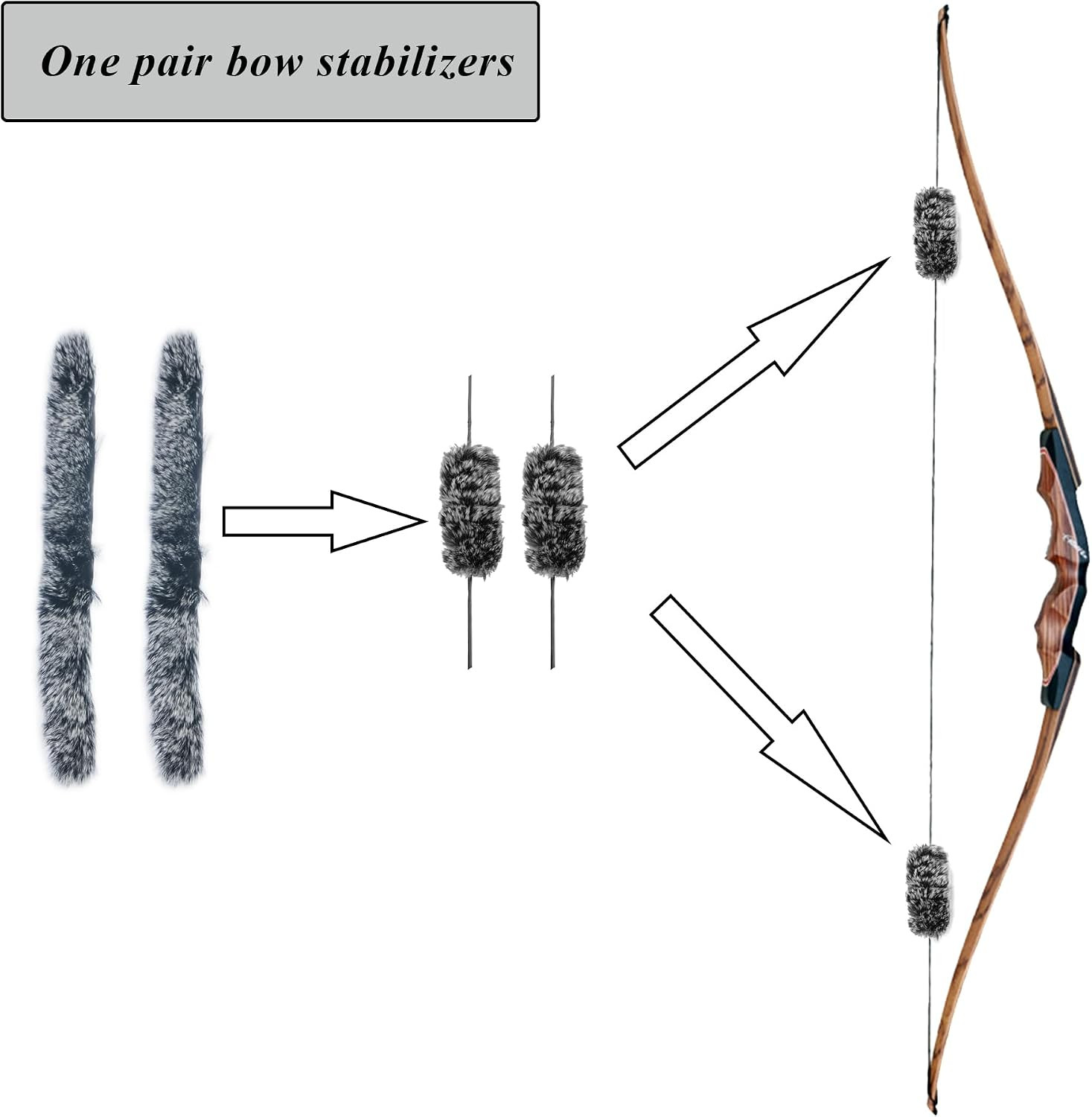 Bow String Silencers,Traditional Archery Bow String Dampeners to Reduce Vibratio