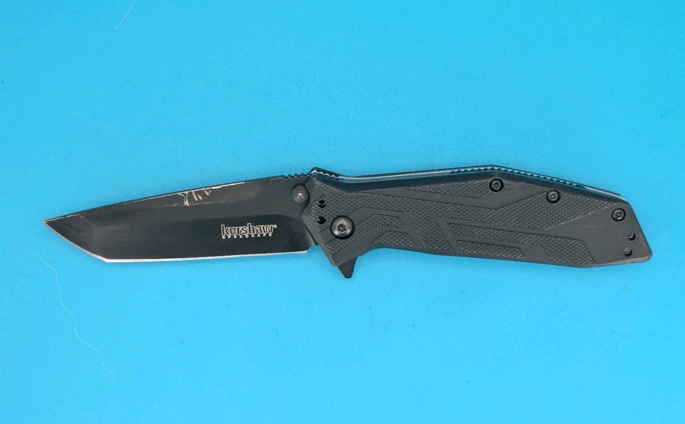 Kershaw 1990 Tactical Black Brawler 3.25" Tanto Folding Pocket Knife!