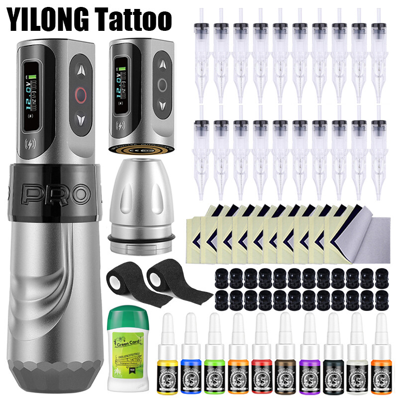 Wireless Tattoo Machine Brushless Rotary Motor 2pcs 2000mAh Capacity Battery
