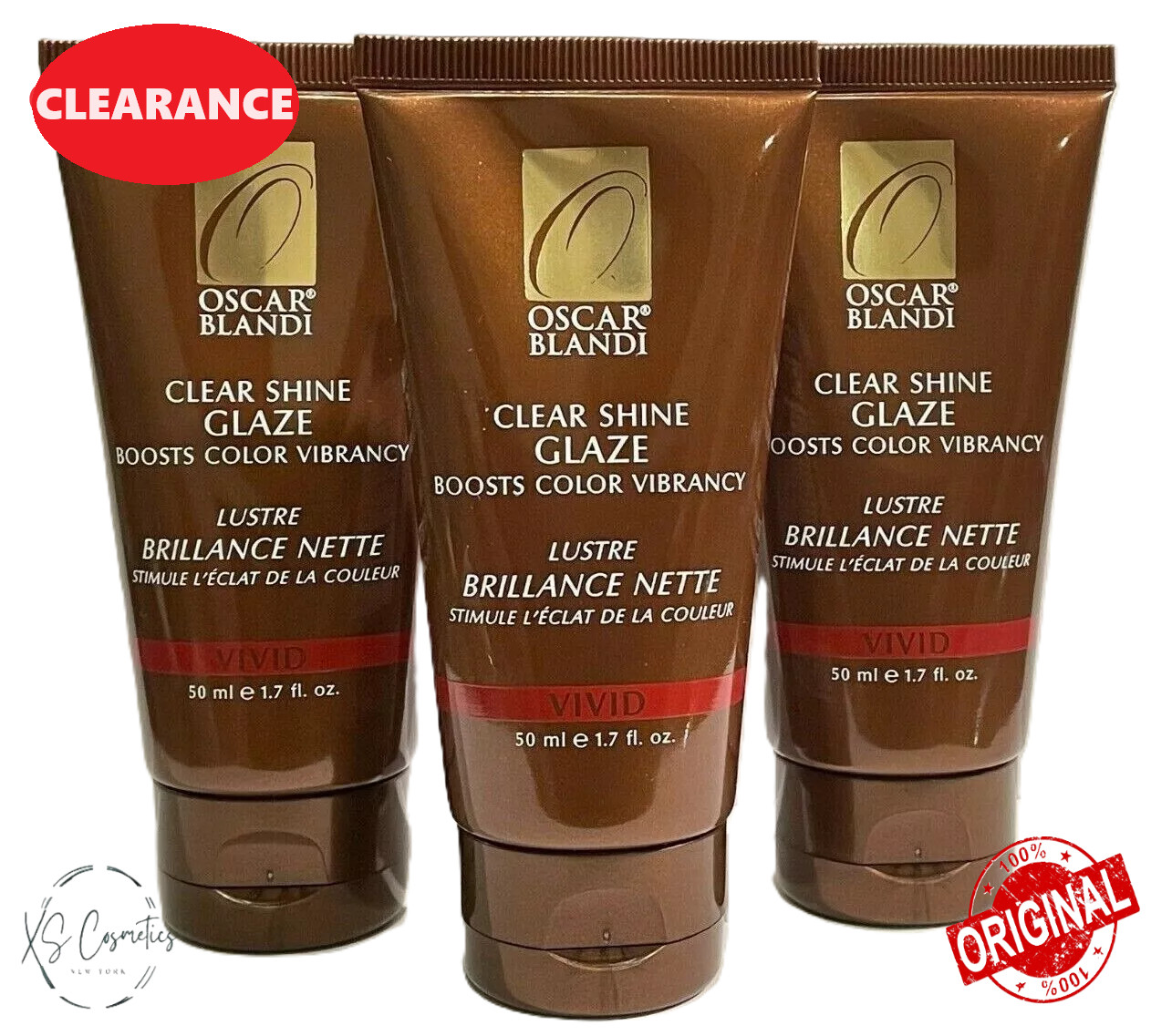 Oscar Blandi Vivid Clear Shine Glaze Boosts Color Vibrancy  1.7 oz LOT OF 3