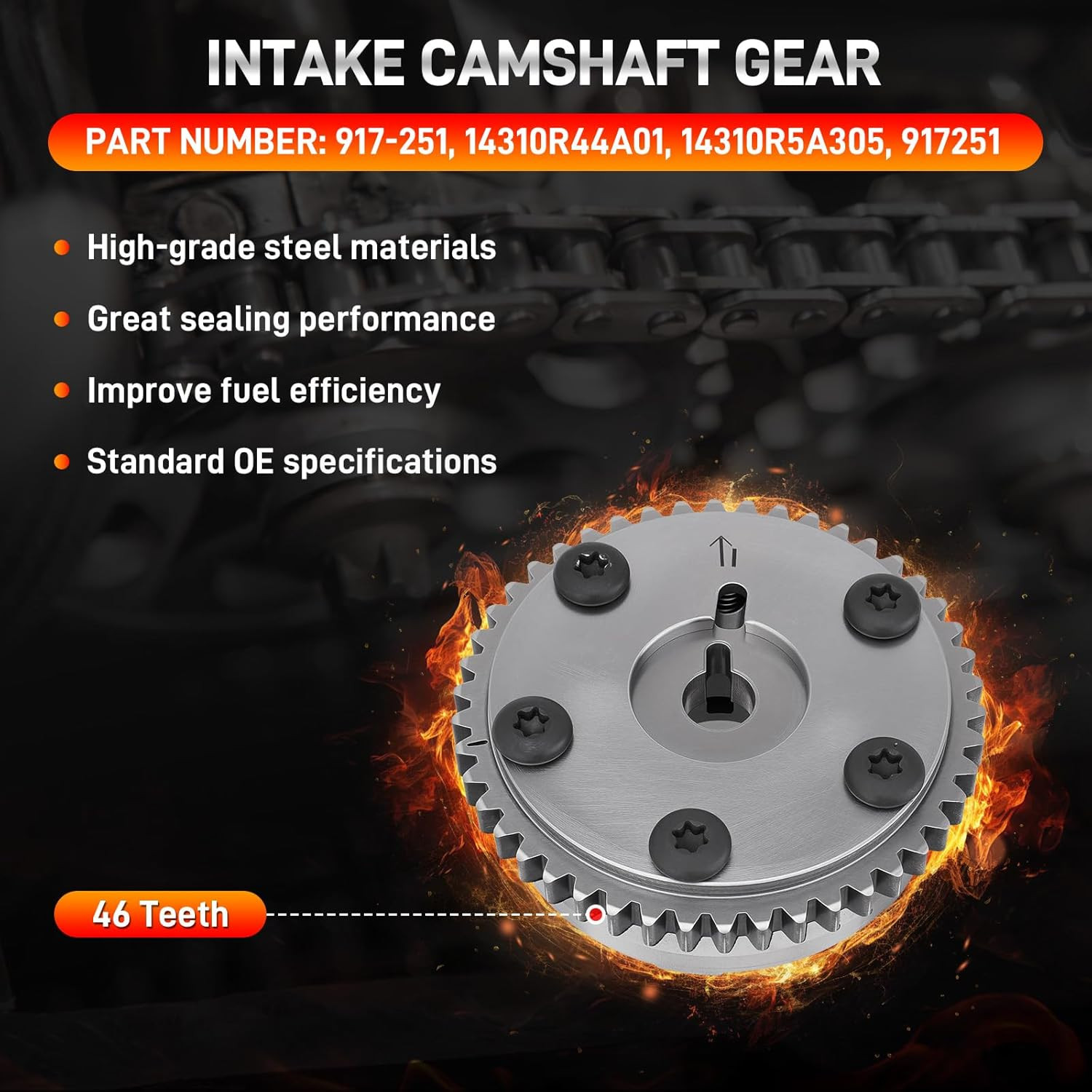 Intake VVT Camshaft Gear Cam Phaser 14310R44A01 Honda Accord 08-12 CRV 2012-2014