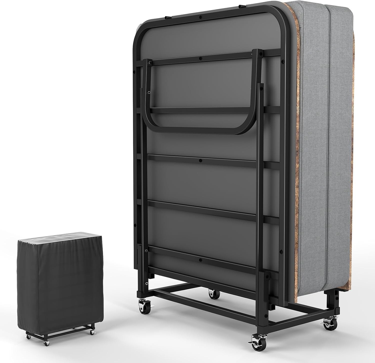 DUJAHMLAND 31’‘ 38’‘ Folding Bed with Mattress Portable Foldable Guest Beds