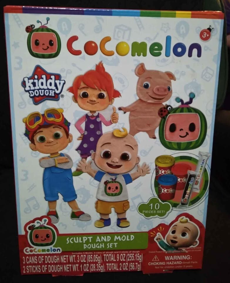 BRAND NEW! COCOMELON SCULPT & MOLD KIDDY DOUGH KIT SET 10 PIECES CREATIVE KIDS