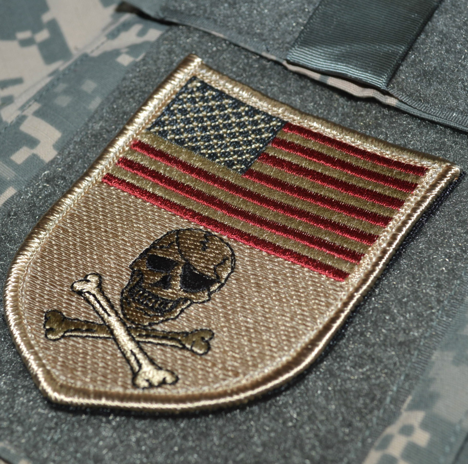 WAR ON TERROR ARMED FORCES SANDBOX JOINT TASK FORCE vêlkrö PATCH: US FLAG SKULL