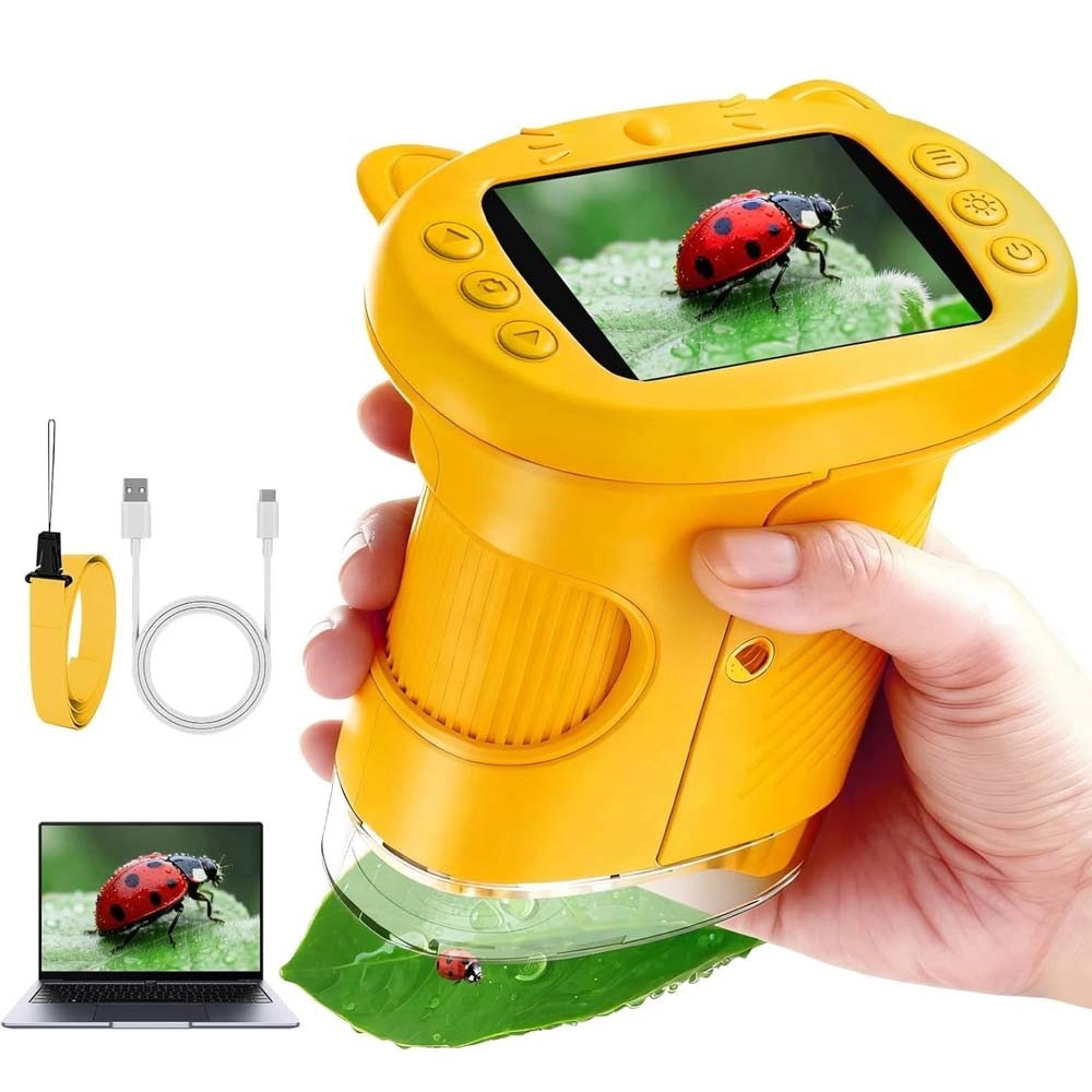 Microscope, 1000X Portable Mini Pocket Microscope with 2.4″ IPS Screen & 8