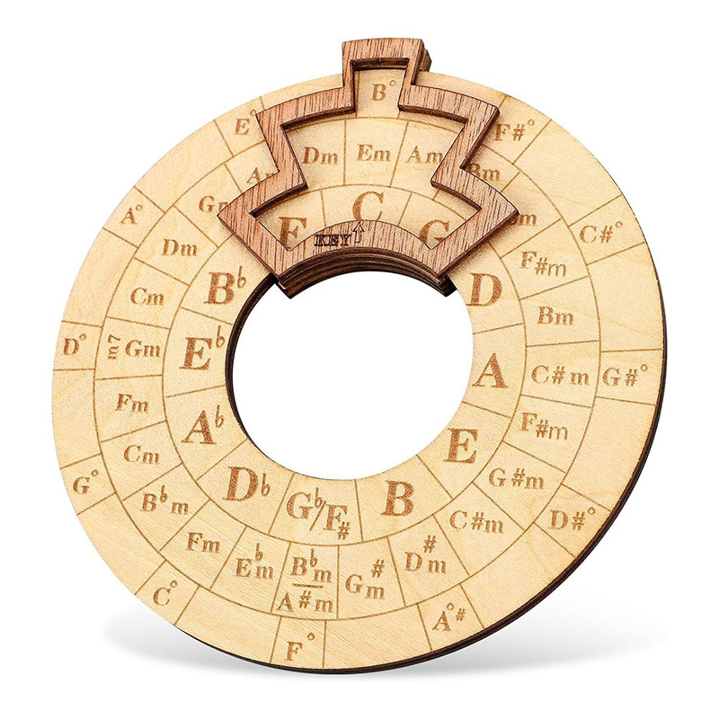 Wooden Melody Tool Fifths Circle Wheel Music Enlightenment Toys Chords Wheel