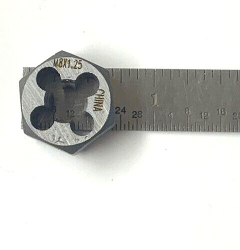 M8 x 1.25 METRIC CARBON STEEL HEX RETHREADING DIE - NEW!