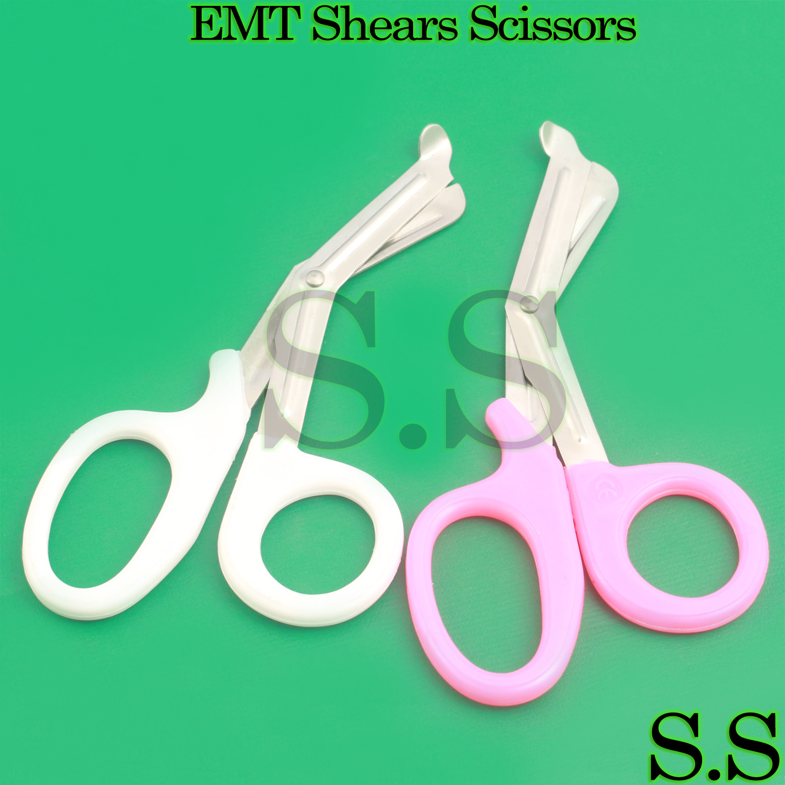 2 PCs PINK WHITE Paramedic Utility Bandage Trauma EMT EMS Shears Scissors7.25"