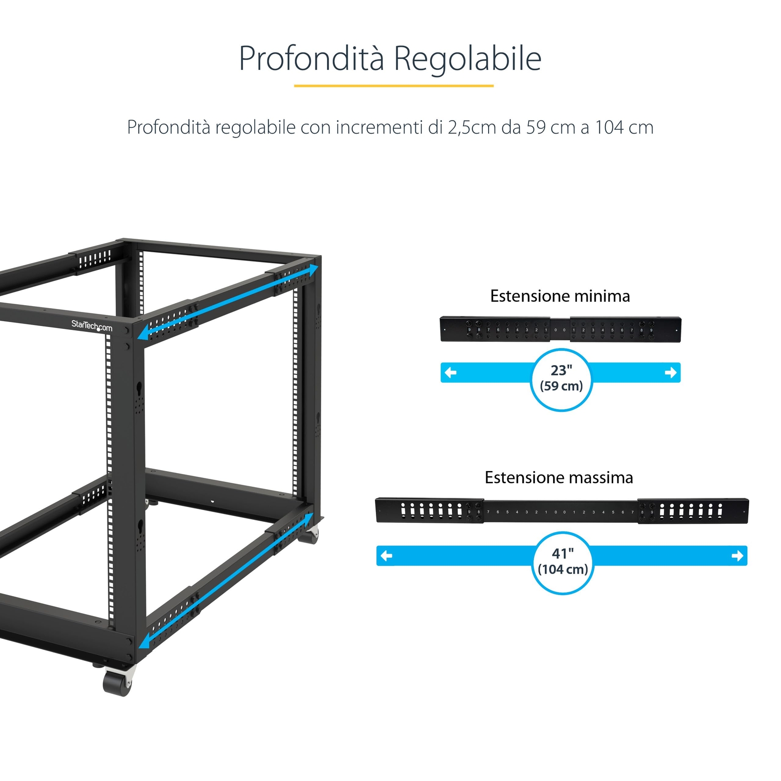 25U Adj Depth 4 Post Rack