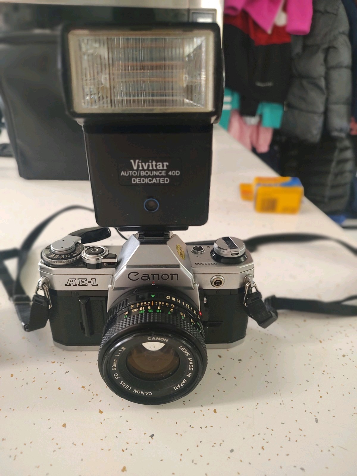 Canon AE-1 Film Camera With Lens & Case Bundle EUC Great Camera