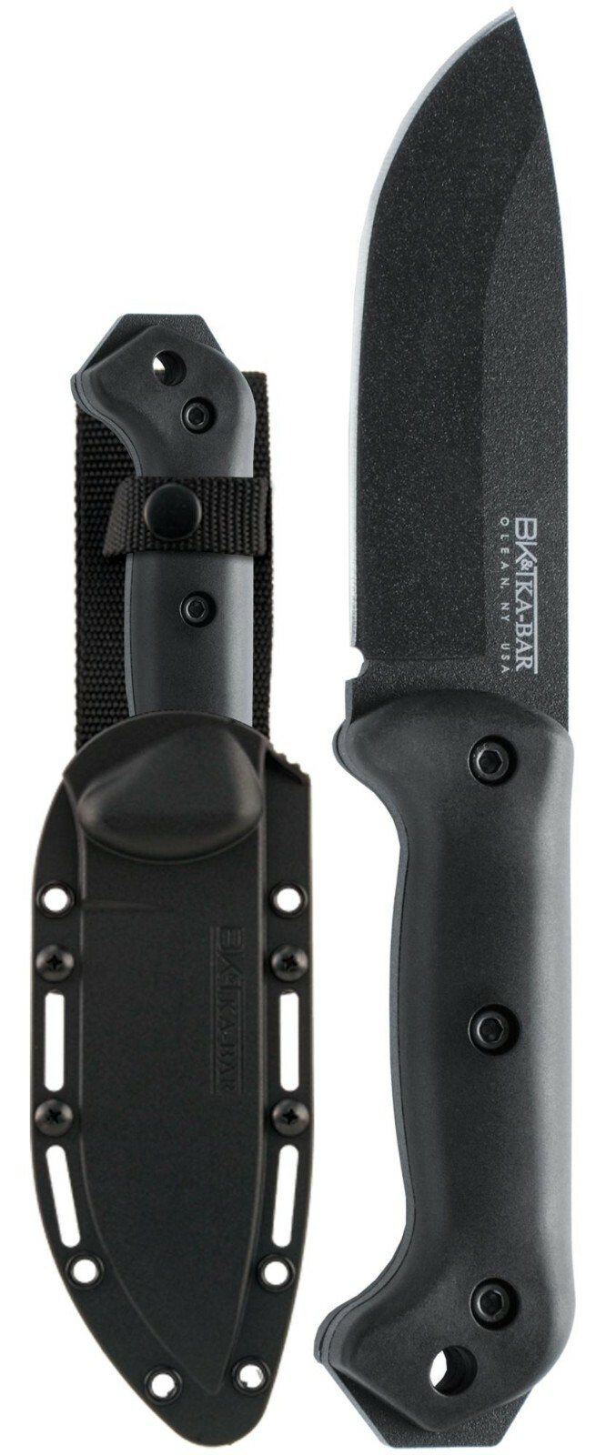 Ka-Bar 0002 Black Becker Campanion Fixed Blade Camping Hunting Knife + Sheath