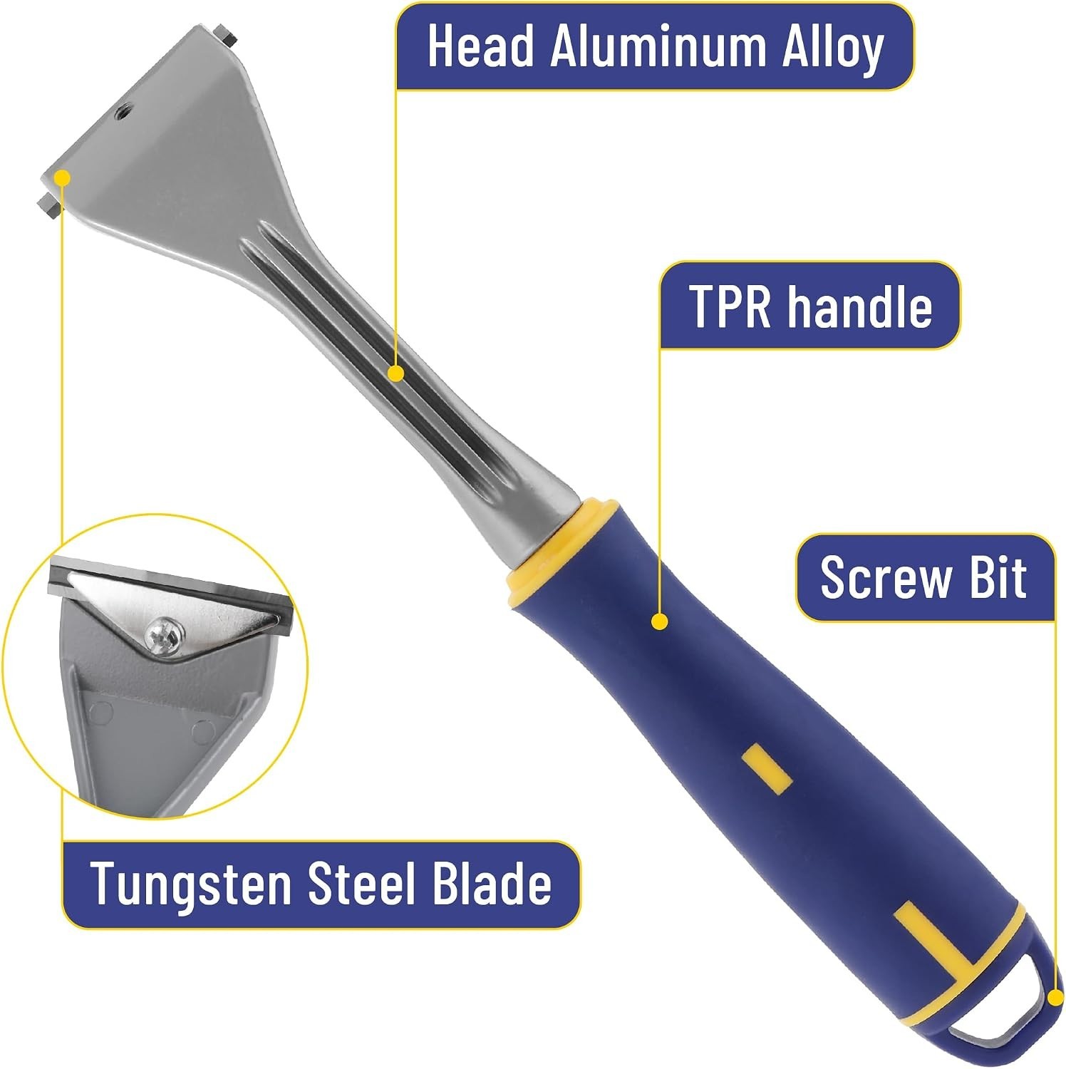 High-Performance Bates Paint Scraper - 2-Inch Tungsten Steel Blade for Precision