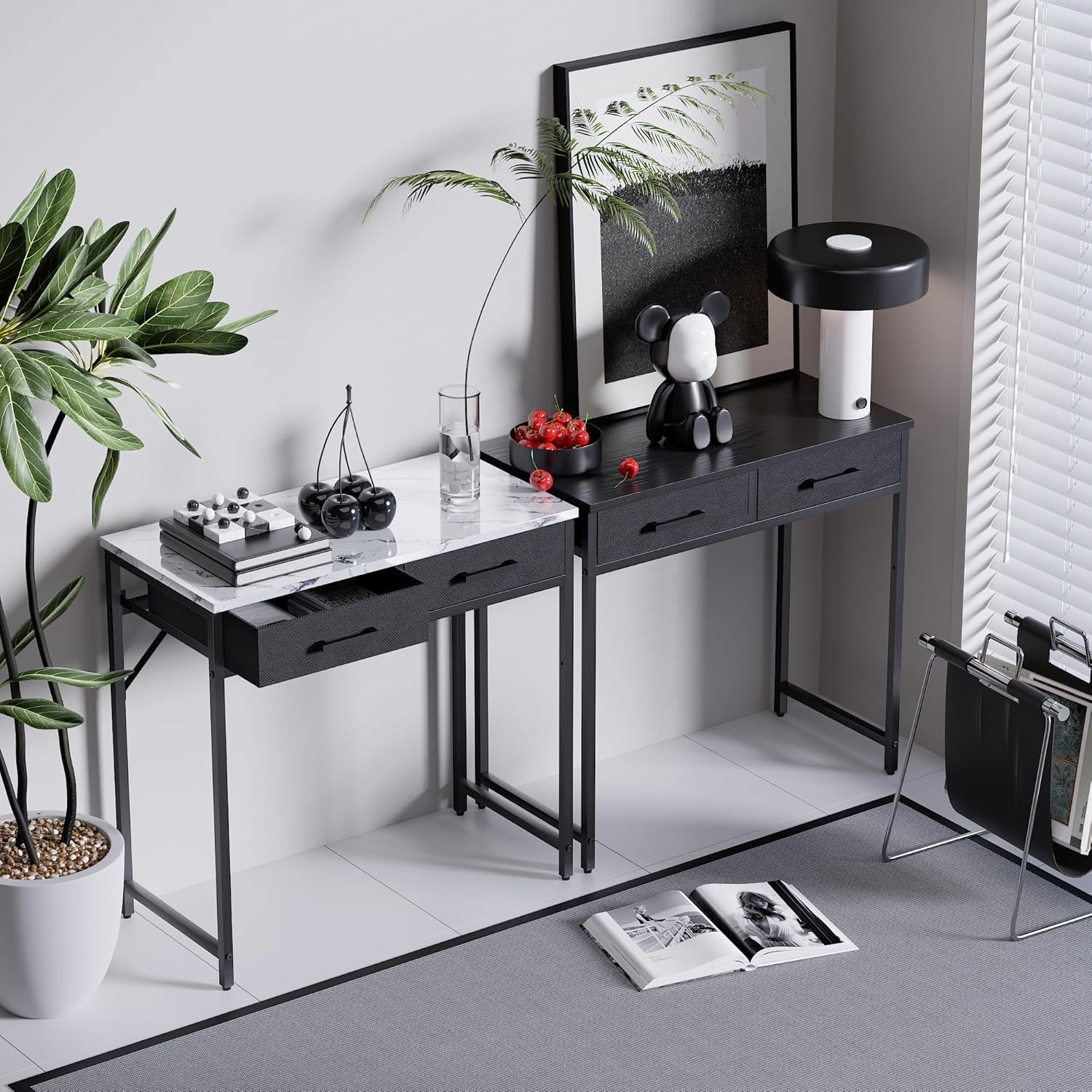 32Inch Small Computer Desk W/ 2 Drawers Bedroom Study Writing Home Office Table