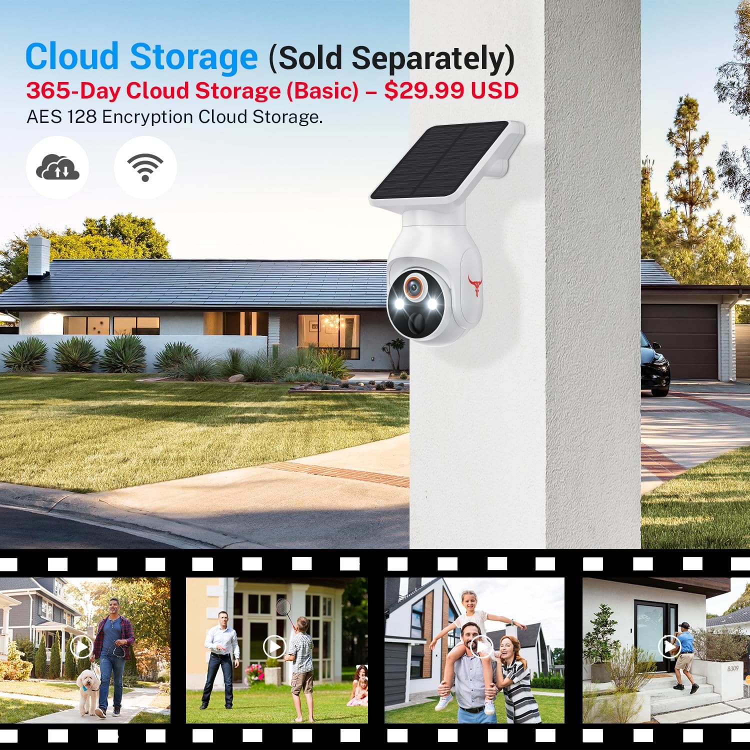1080p Security Camera Wireless with Solar Panel, Smart AI Human Detection,
