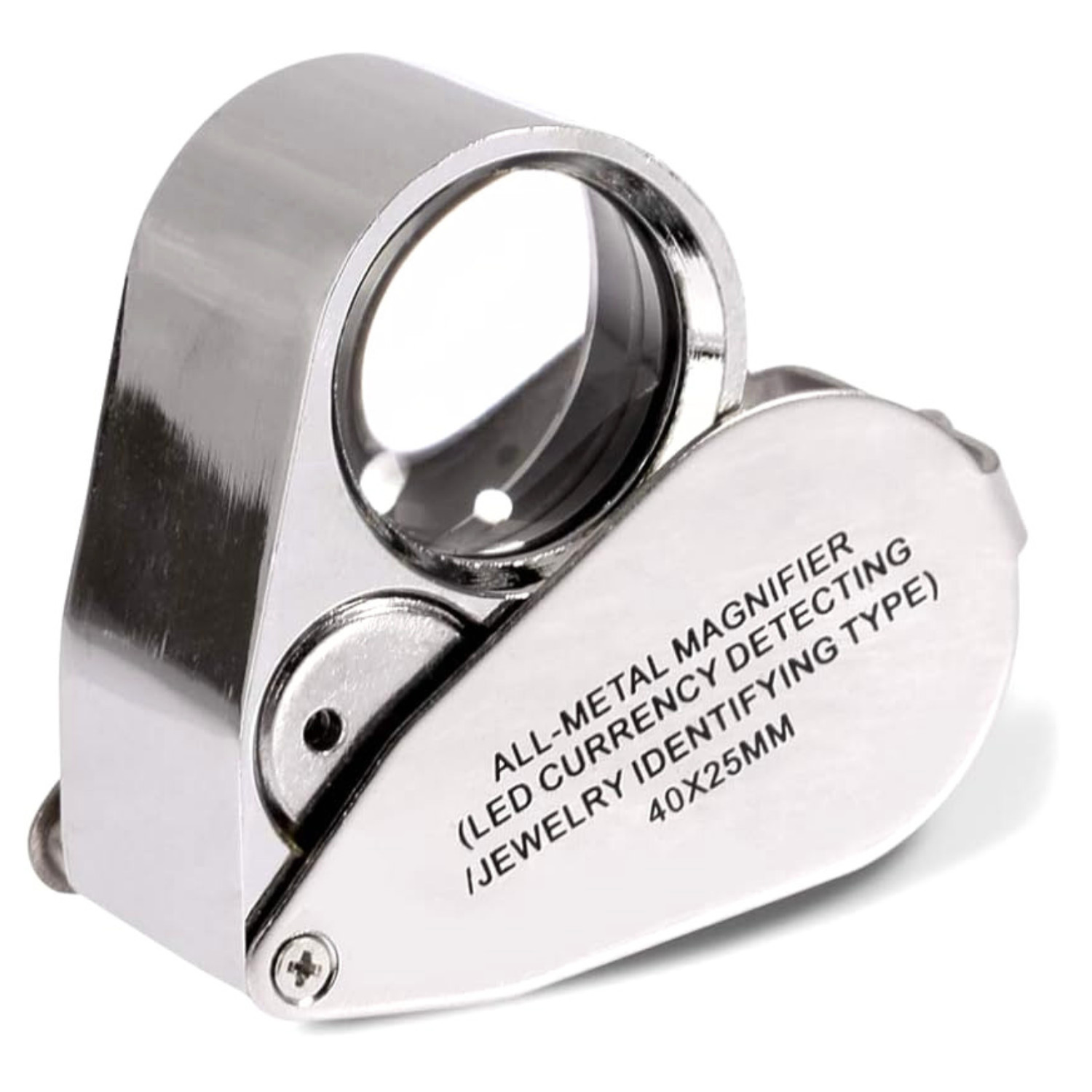 40X LED Jewelers Loupe Magnifier Pocket Microscope Jewelry Coin Magnifying Glass