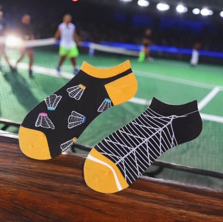 Babminton Game - Cotton Ankle Colorful Fashion Odd Socks  UK Size 4-8