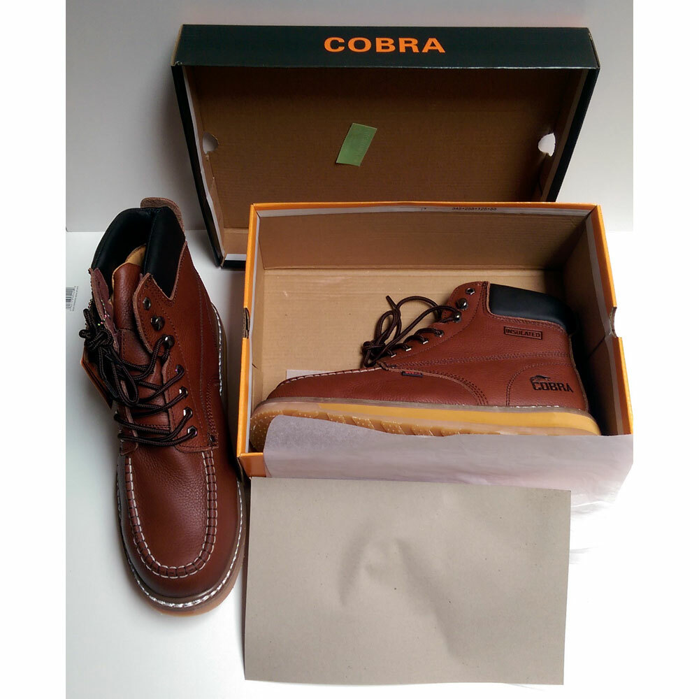 Men's Work Boots Cobra Genuine Leather Welt Construction C27M Dark Brown Size 11