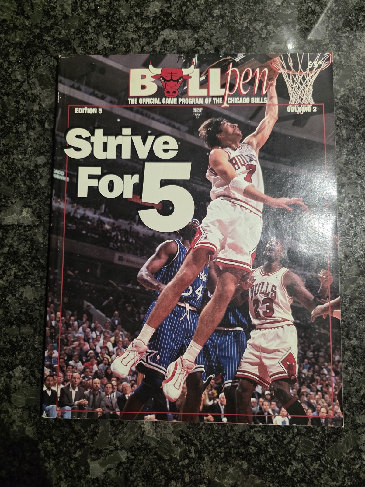 Vintage Chicago Bulls Game Program From The 1995-1996 NBA Season