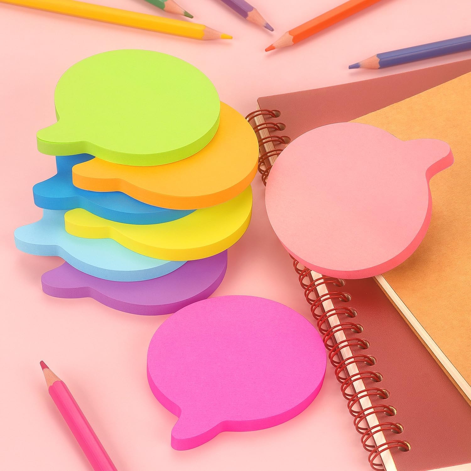 SIMONA Bubble Shape Sticky Notes 8 Color Bright Colorful Sticky Pad 75 Sheets...