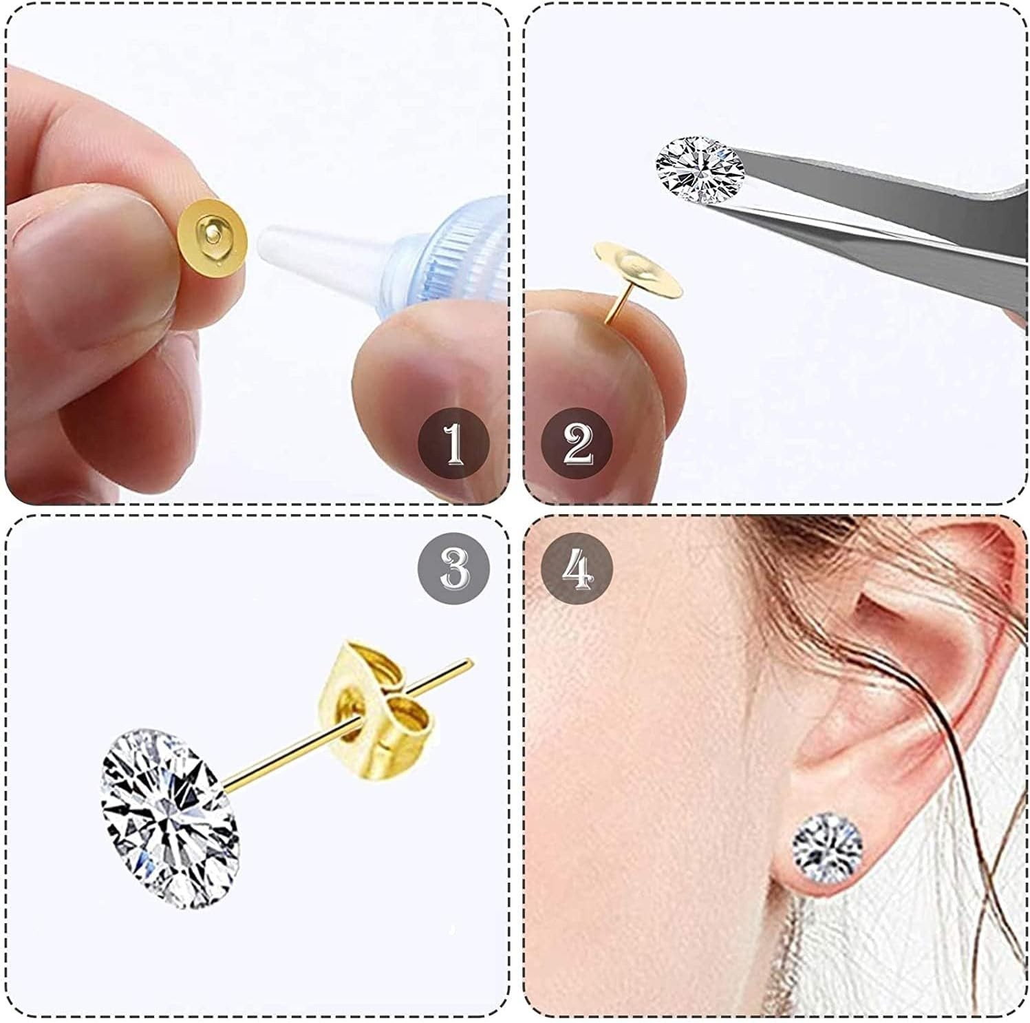 Versatile 450PCS Earring Posts and Backs Set - Hypoallergenic for Sensitive Ears
