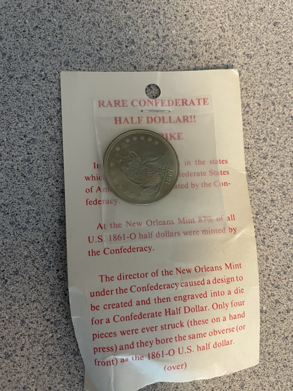 Restrike Confederate Half Dollar Issue Coin