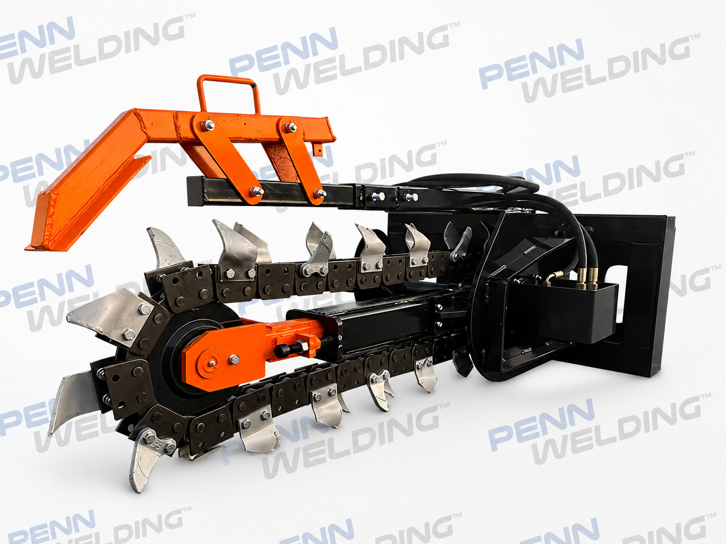 48" Heavy Duty Skid Steer Ditch Trencher 6" Agrotk ECSSCT72 Full Size - 12-20GPM
