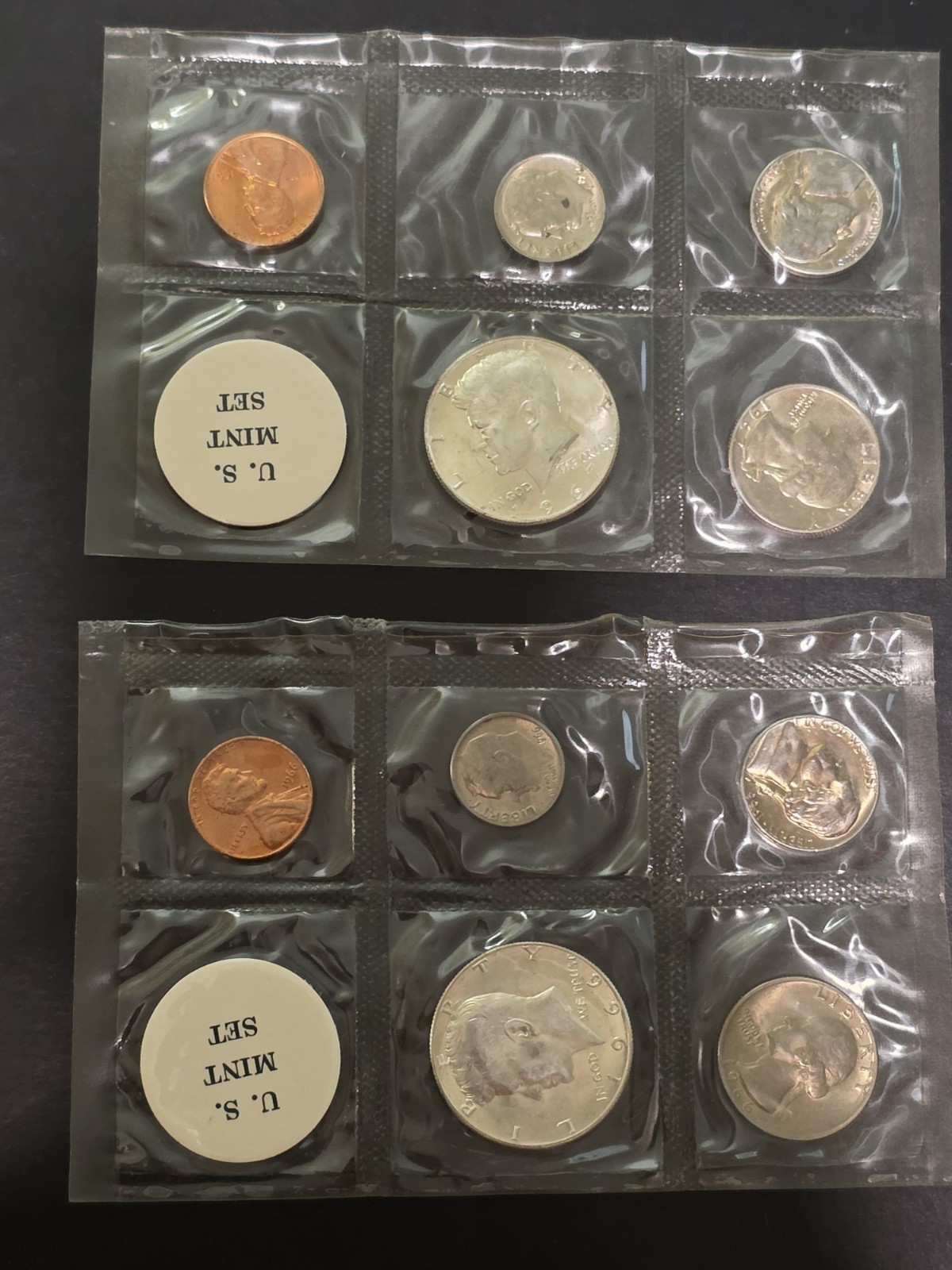 1966 & 1967 U.S.  Mint Sets 5-Coin Sets   Lot w/ 40% Silver Halves