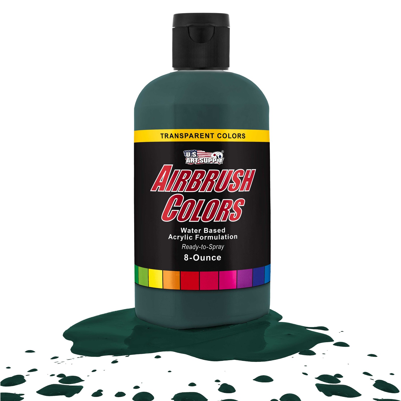 US Art Supply 8-Ounce Transparent Phtalo Green Airbrush Paint