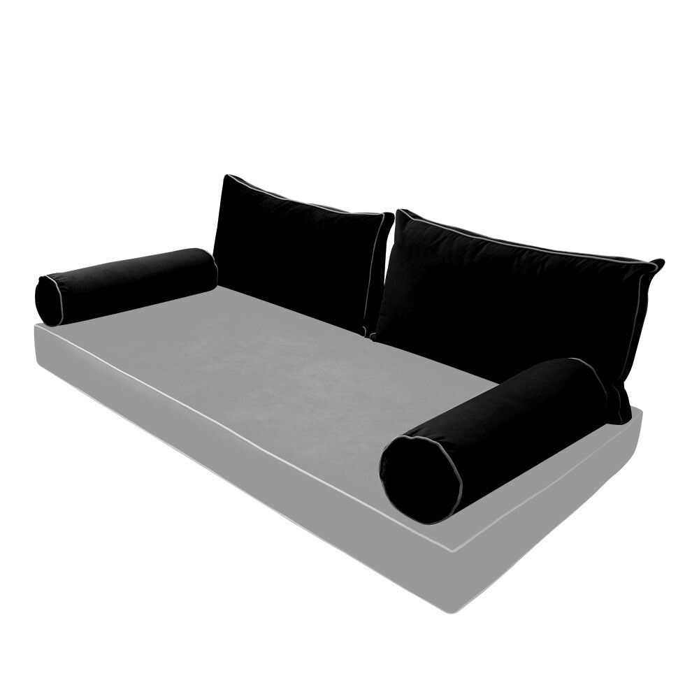 SLIPCOVER ONLY Contrast Twin Style V2 Velvet Indoor Daybed Bolster Cushion AD374