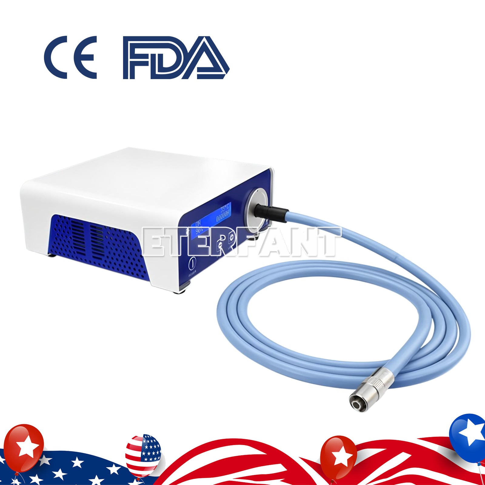 ETERFANT Medical 80W LED Cold Light Source for Endoscopy ENT Laparoscopic Camera