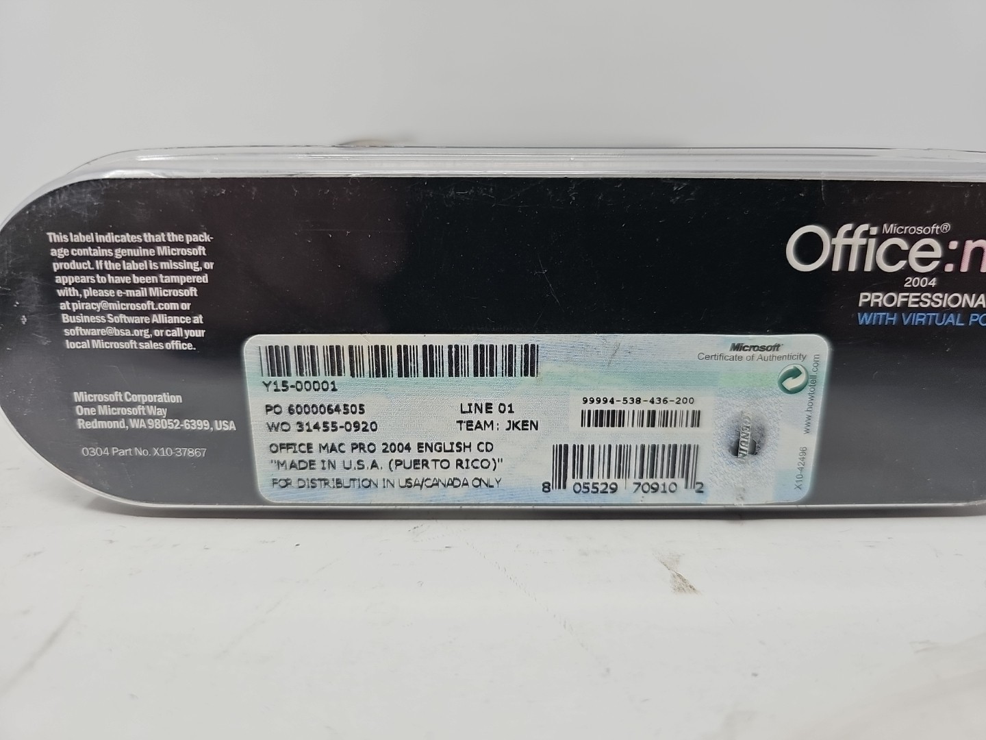 Microsoft Office: Mac 2004 Professional Edition + Virtual PC