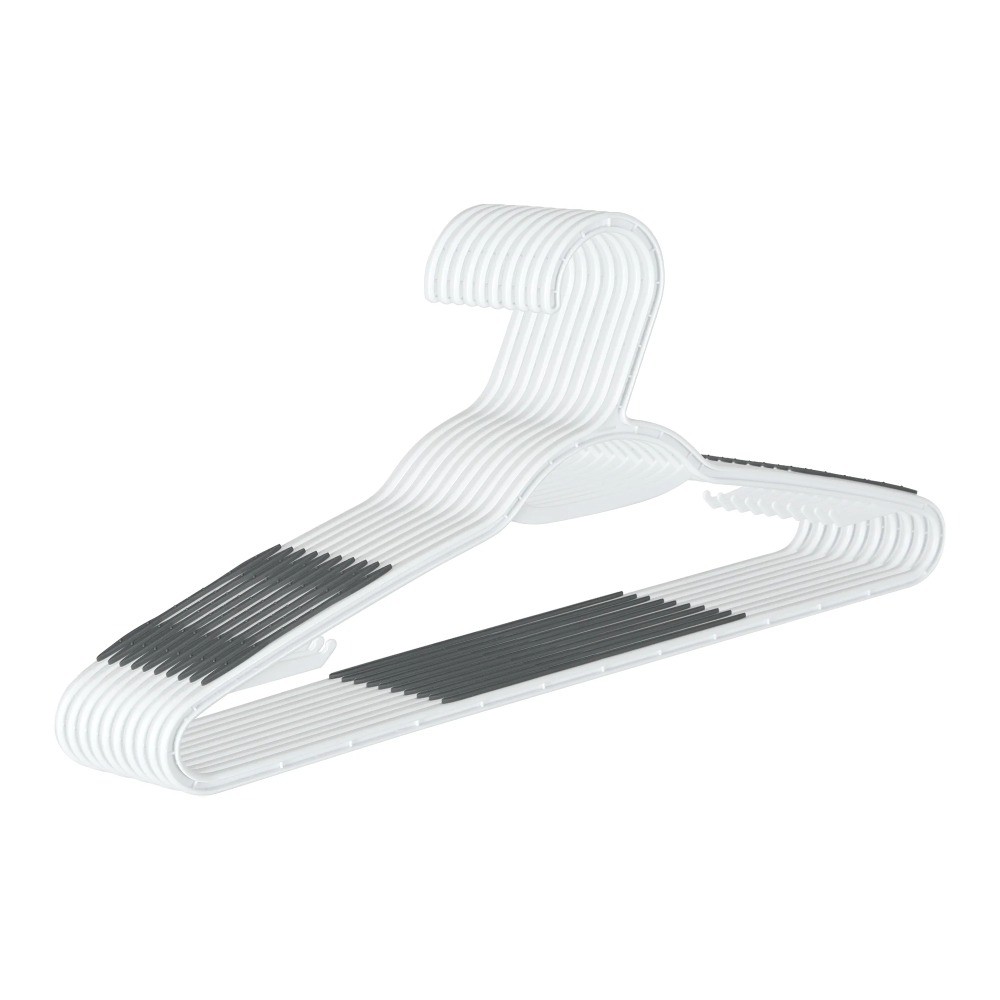 (2 pack)Plastic Non Slip Clothing Hangers, 30 Count, White